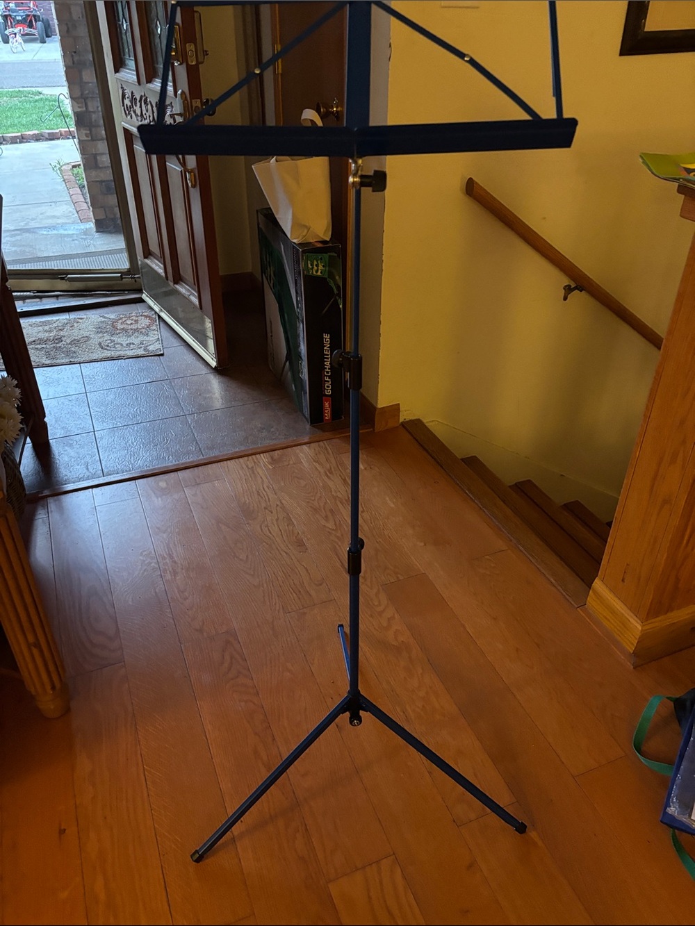 Portable Blue Music Stand - Lightweight Foldable Sheet Music Holder. K & M